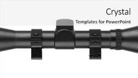  Presentation with sniper - Presentation theme featuring sniper scope isolated on white background and a white colored foreground