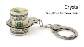  Presentation with money racker - Amazing presentation theme having snitch - money and manacles isolated backdrop and a  colored foreground