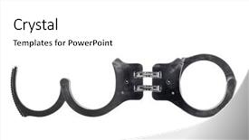  Presentation with ambulance open - Audience pleasing theme consisting of snitch - open handcuffs on white background backdrop and a  colored foreground