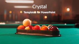  Presentation with billiard - Colorful theme enhanced with snooker - billiard balls in a pool backdrop and a tawny brown colored foreground