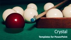  Presentation with billiard - Presentation with snooker - billiard balls on the table background and a ocean colored foreground