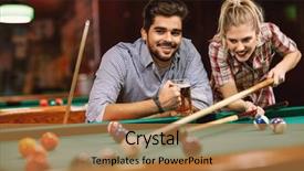  Presentation with billiard - Cool new presentation with snooker - billiard game- smiling couples playing backdrop and a coral colored foreground