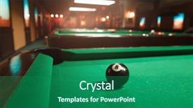  Presentation with billiard - Presentation theme consisting of snooker - sphere number 8 opposite background and a ocean colored foreground