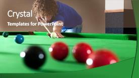  Presentation with shot - PPT layouts featuring snooker player taking a long background and a violet colored foreground
