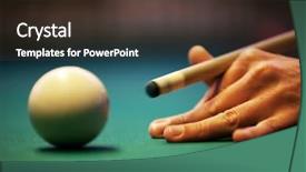  Presentation with professional snooker player evaluating - Audience pleasing slide set consisting of snooker player backdrop and a tawny brown colored foreground