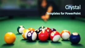  Presentation with professional snooker player evaluating - Amazing slide set having snooker table backdrop and a wine colored foreground