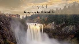  Presentation with falls - Colorful PPT layouts enhanced with snoqualmie-falls-at-sunset backdrop and a coral colored foreground