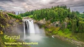  Presentation with falls - Colorful presentation theme enhanced with snoqualmie washington usa at snoqualmie falls backdrop and a tawny brown colored foreground
