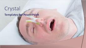  Presentation with snoring - Slides with snoring-man-in-bed background and a sky blue colored foreground