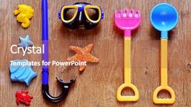  Presentation with rustic - Presentation design consisting of snorkel and some beach toys background and a red colored foreground
