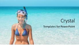  Presentation with summer holiday - Colorful presentation design enhanced with snorkel swim beach summer holidays backdrop and a arctic colored foreground
