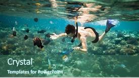  Presentation with brain - Slides enhanced with snorkeler diving along the brain background and a ocean colored foreground