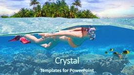 Presentation with tropical - Theme consisting of snorkeling in the tropical background and a ocean colored foreground
