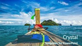  Presentation with boat - Amazing slide set having snorkeling set on boat sea backdrop and a ocean colored foreground