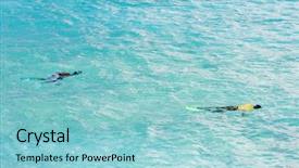  Presentation with caribbean - PPT theme featuring snorkeling-southern-coast-of-barbados background and a light blue colored foreground