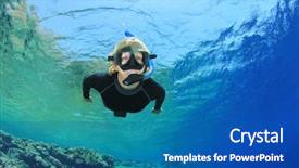  Presentation with beautiful midnight sun over - Cool new PPT layouts with snorkels over a tropical coral backdrop and a  colored foreground