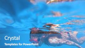  Presentation with jumping into a pool - Audience pleasing slides consisting of snorkle fish - little girl snorkeling in pool backdrop and a teal colored foreground