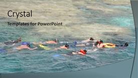  Presentation with plastic in the sea - Slides having snorkle fish - red sea snorkling background and a  colored foreground