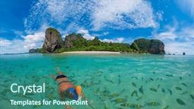  Presentation with krabi - Theme enhanced with snorkle fish - woman snorkling in poda beach background and a ocean colored foreground