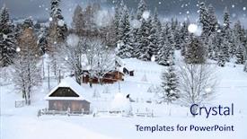  Presentation with christmas magic - Slide deck having snow - holiday and christmas background and a sky blue colored foreground