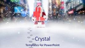  Presentation with new york - PPT theme enhanced with snow against blurred new york background and a sky blue colored foreground