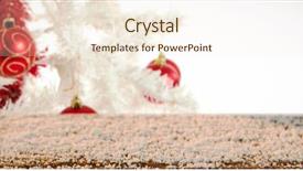  Presentation with white snow - Theme featuring snow against red and white background and a cream colored foreground