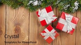  Presentation with snow tree - Beautiful theme featuring snow and red gift backdrop and a coral colored foreground