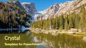  Presentation with mountain snow - Cool new slides with snow around at autumn rocky backdrop and a tawny brown colored foreground