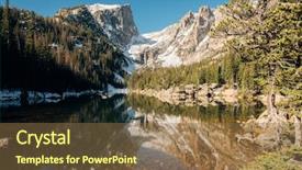  Presentation with snow mountain - Amazing presentation theme having snow around at autumn rocky backdrop and a tawny brown colored foreground