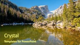  Presentation with house snow mountain - Slide deck consisting of snow around at autumn rocky background and a tawny brown colored foreground