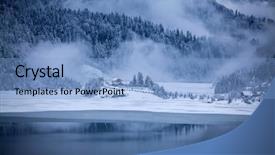  Presentation with pine trees - Theme with snow at colibita romania background and a light blue colored foreground