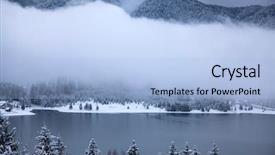  Presentation with pine trees - PPT theme with snow at colibita romania background and a light blue colored foreground