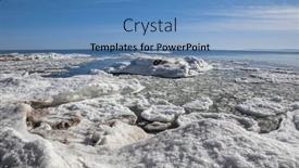  Presentation with snow - Beautiful slide deck featuring snow-at-the-lake-superior backdrop and a teal colored foreground