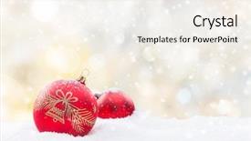 Presentation with abstract close up soap bubble - Beautiful presentation theme featuring snow ball - abstract christmas background close-up backdrop and a sky blue colored foreground