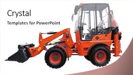  Presentation with under water concrete - Presentation design consisting of snow blower - loader under the white background background and a white colored foreground