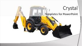  Presentation with under ground cable - Amazing slide set having snow blower - loader under the white background backdrop and a white colored foreground