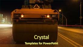  Presentation with night city - Amazing presentation theme having snow blower - repairing the road backdrop and a wine colored foreground