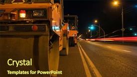  Presentation with road to failure - Theme enhanced with snow blower - repairing the road background and a tawny brown colored foreground