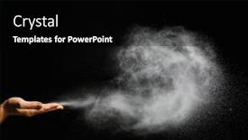  Presentation with black hands - Presentation theme featuring snow blows from hands on black background background and a black colored foreground