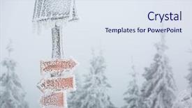  Presentation with wind weather - Presentation design with snow brought by strong wind background and a sky blue colored foreground