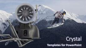  Presentation with snow mountain - Slides having snow cannon in the mountain background and a  colored foreground