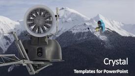  Presentation with mountain luxury resort - Slides having snow cannon in the mountain background and a  colored foreground