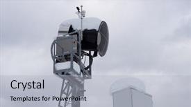  Presentation with ski - Presentation consisting of snow cannon in the mountains background and a  colored foreground