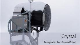  Presentation with ski - Cool new slide deck with snow cannon in the mountains backdrop and a  colored foreground