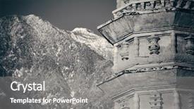  Presentation with old china - Audience pleasing PPT layouts consisting of snow capped cangshan in yunnan backdrop and a gray colored foreground