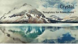  Presentation with banff national park - Slide deck having snow capped mountain and forest background and a light gray colored foreground