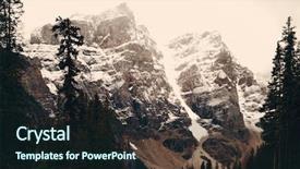  Presentation with banff national park - Slide set featuring snow capped mountain of banff background and a  colored foreground