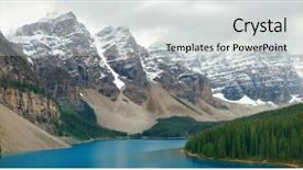  Presentation with banff national park - Presentation design having snow capped mountain of banff background and a light gray colored foreground