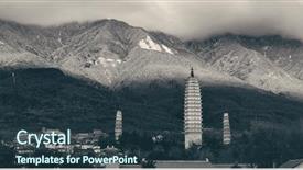  Presentation with ancient china - Colorful presentation enhanced with snow capped mt cangshan yunnan backdrop and a tawny brown colored foreground