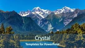  Presentation with snow - Cool new presentation theme with snow-capped peaks of mount backdrop and a ocean colored foreground